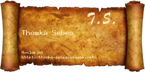 Thomka Sebes névjegykártya